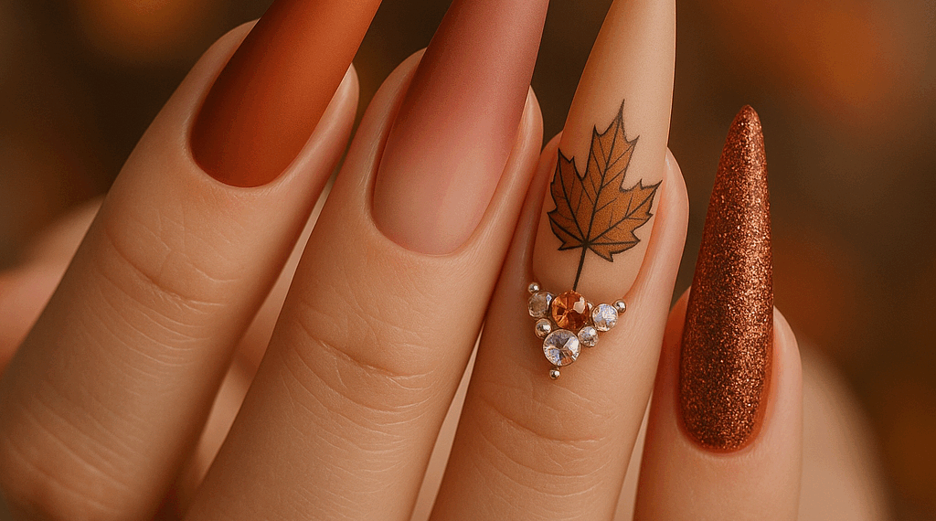7 diseños de uñas largas para probar este otoño 2025: stiletto, ombré y con joyería