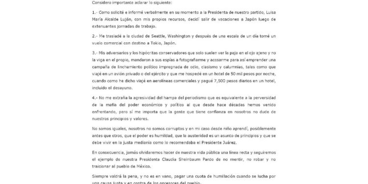 La Jornada - Andrés Manuel López Beltrán aclara su viaje a Japón