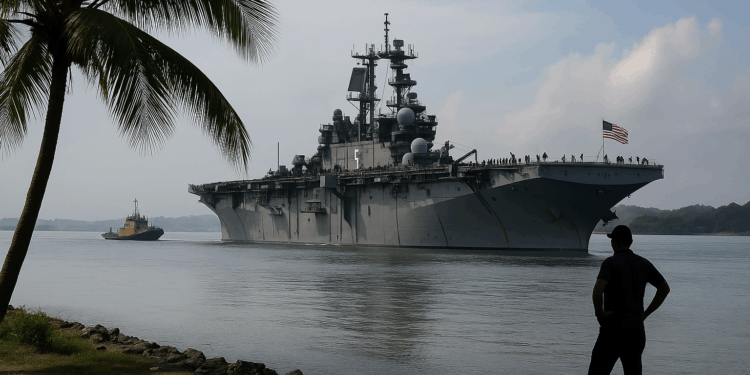 Llegó a Panamá crucero lanzamisiles de EE.UU. con destino a costas de Venezuela
