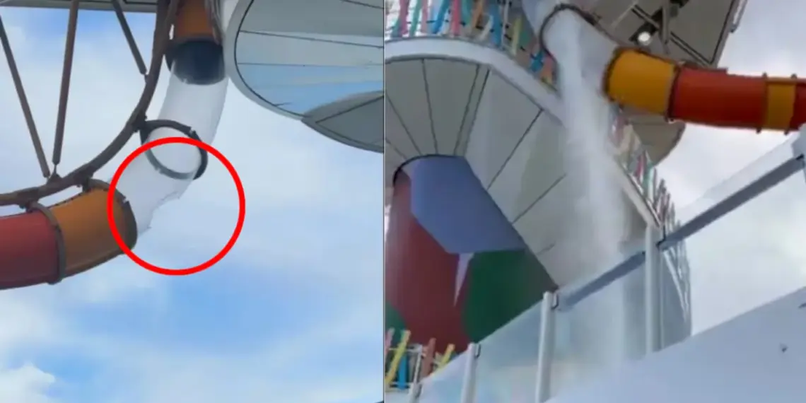 Pánico en un crucero: se rompió un tobogán y un pasajero casi muere