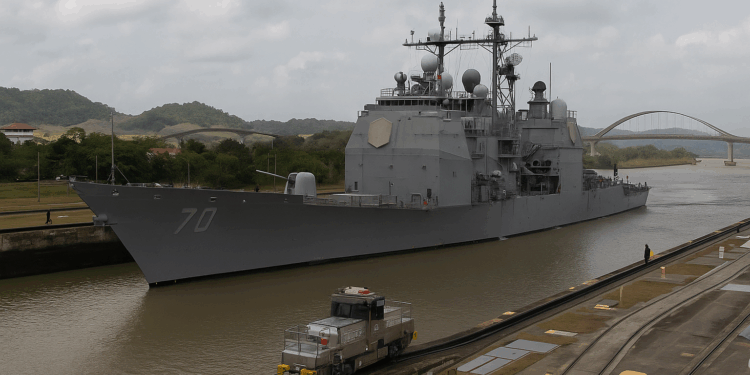 Crucero lanzamisiles USS Lake Erie cruza el Canal de Panamá rumbo al Caribe en despliegue contra Venezuela