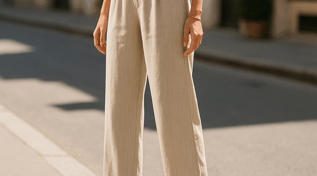 Zapatos pumps elegantes y pantalones fluidos, ideas de cómo llevarlos en verano 2025