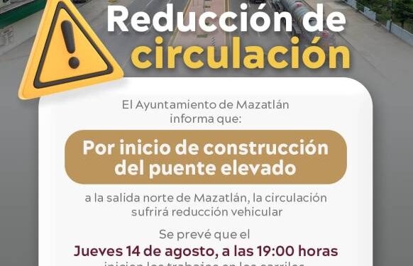 Inicia mañana jueves construcción del puente elevado en crucero de Plaza Acaya; reducirán circulación vial