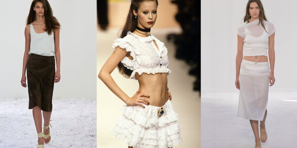 Las blusas de los 90 vuelven y se llevan con pantalones y faldas en verano 2025