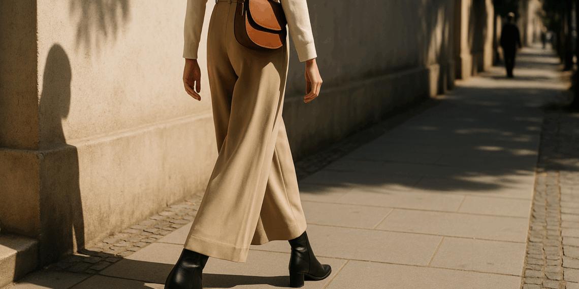 Los jeans palazzo elegantes para llevar con botas antes de que termine el verano 2025