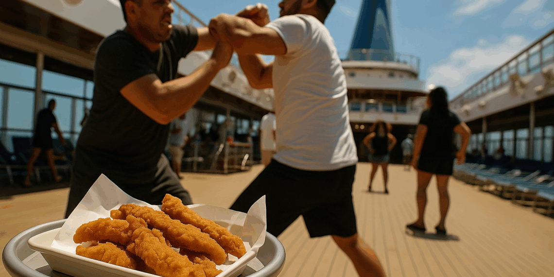 Brutal pelea en cruceros de Carnival por unas tiras de pollo - Noticias de turismo