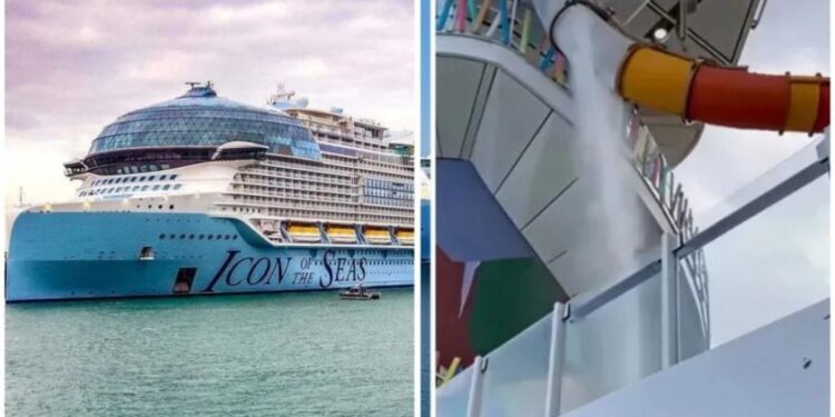 Turista queda atrapado tras ruptura de tobogán acuático en crucero de Royal Caribbean