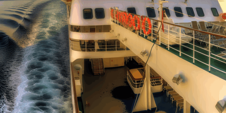 La popa del ‘Costa Toscana’, uno de los grandes cruceros que recalan en Eivissa, amarrado en es Botafoc este verano.