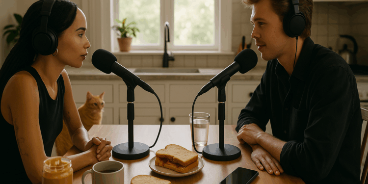 ‘Caught Stealing’ Stars Zoë Kravitz and Austin Butler Talk Props, Podcasts, and PB&J in the Latest Episode of ‘Off the Cuff’