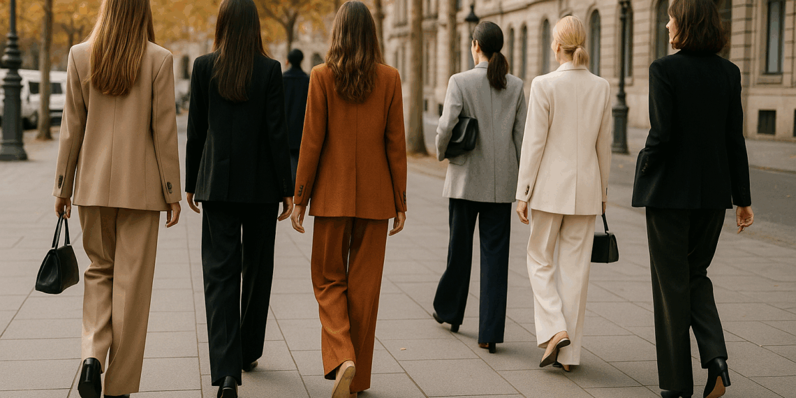 Encontré 7 looks de pantalones fluidos muy elegantes para llevar con blazers en otoño 2025