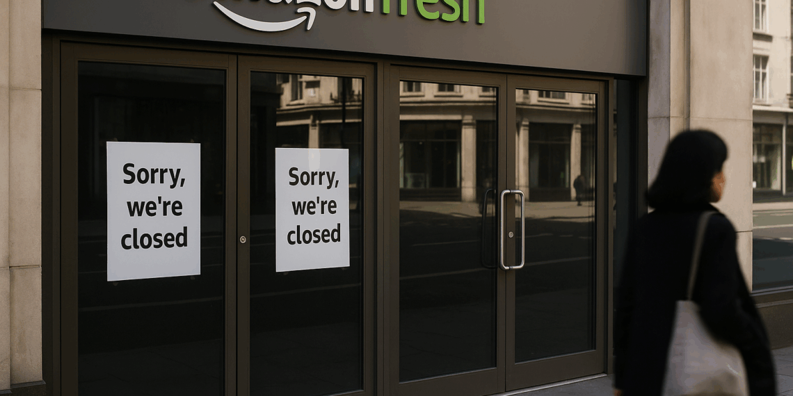 Fachada de una tienda Amazon Fresh -