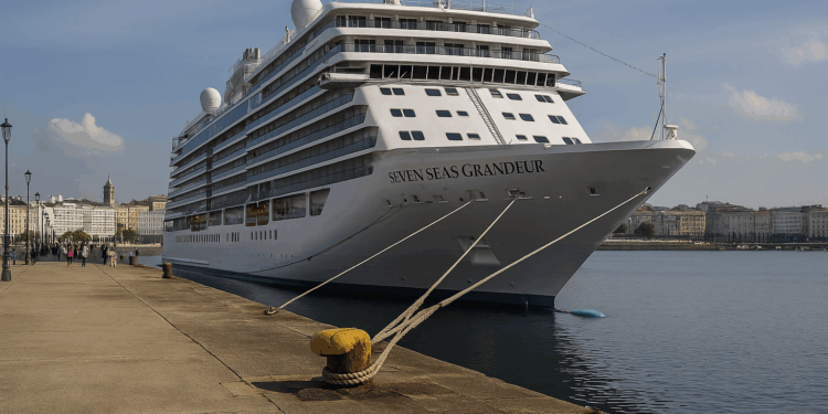El crucero, esta mañana en el puerto de A Coruña.