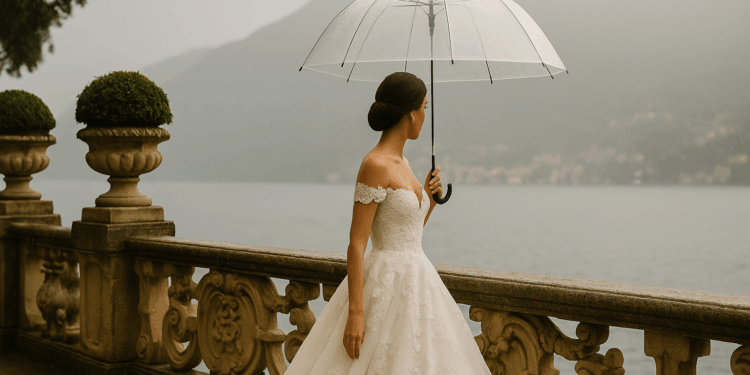 TikToker Becca Bloom Wore Oscar de la Renta for Her Romantic Rainy-Day Wedding on Lake Como