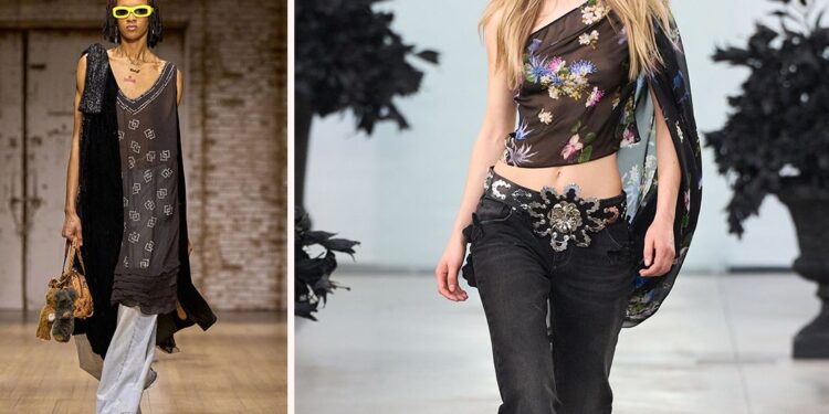 Blusas transparentes con jeans, así se lleva el look en tendencia de las pasarelas de Otoño-Invierno 2025