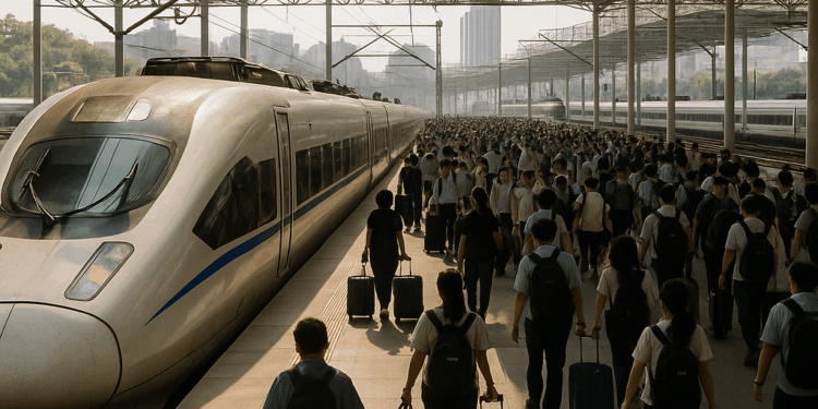 China bate récord de viajes en tren durante periodo estival con 943 millones de pasajeros
