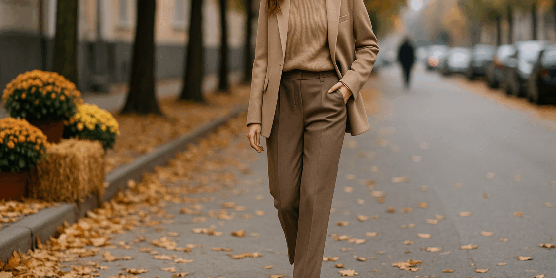 Cómo llevar conjuntos coordinados con pantalones elegantes en otoño 2025