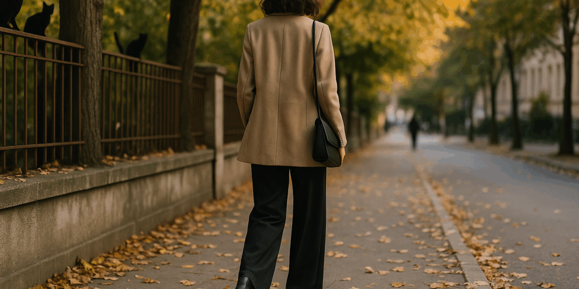 Cómo llevar pantalones acampanados negros en otoño 2025