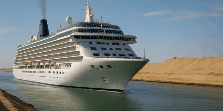 Crucero Aroya atraviesa Canal de Suez con 2.300 turistas a bordo