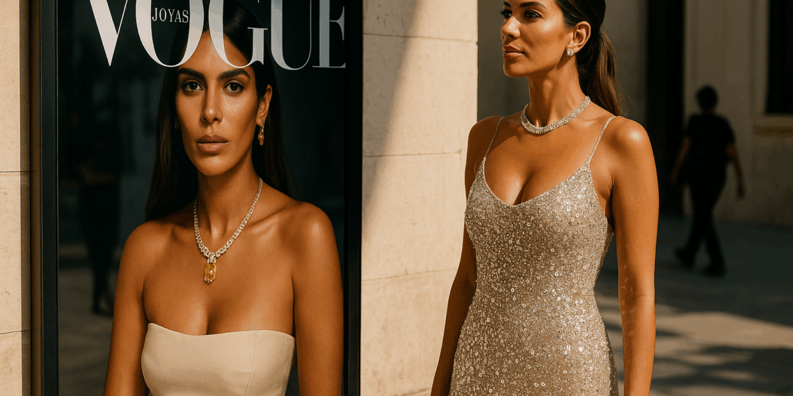 Ekin-Su deslumbra en Vogue Joyas septiembre 2025 con un vestido rodeado de brillo