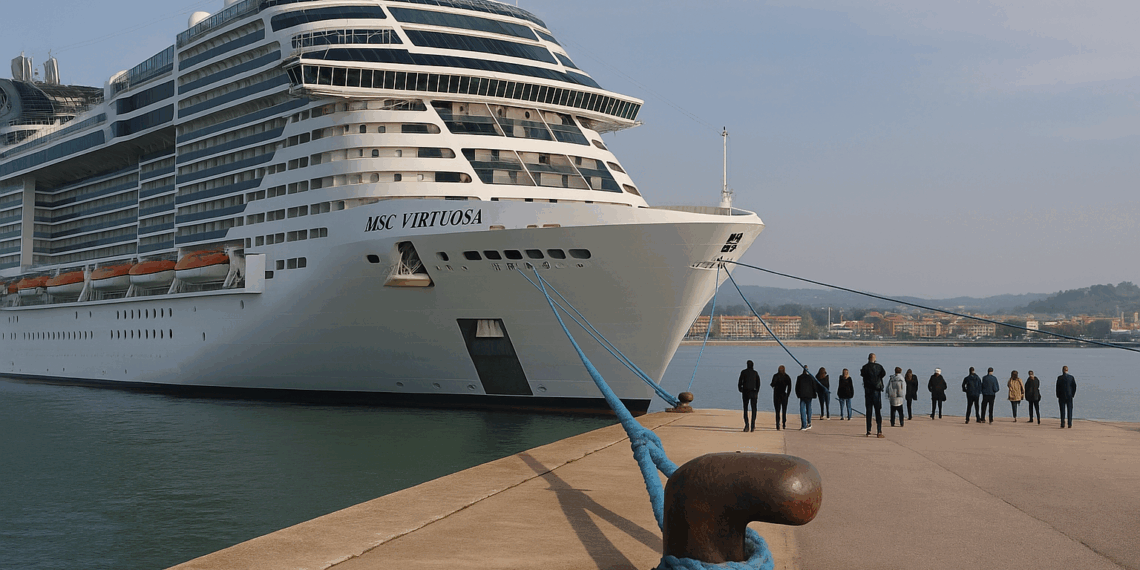 El crucero MSC Virtuosa hace su tercera escala del año en Gijón con más de 5.000 pasajeros a bordo