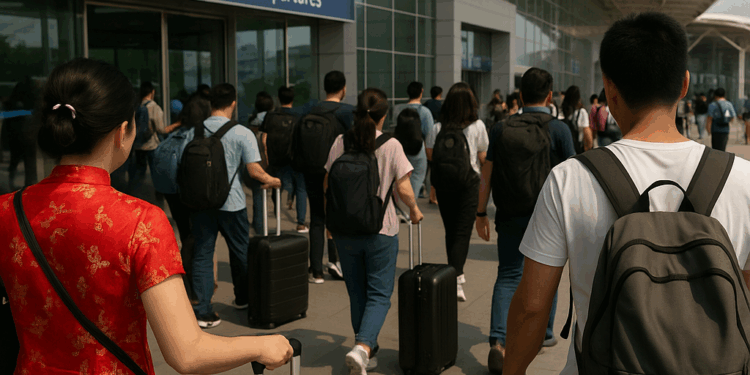 El periodo vacacional chino desencadena un repunte de los viajes internacionales