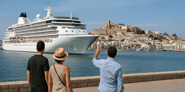Dos cruceros en el puerto de Ibiza el pasado martes.