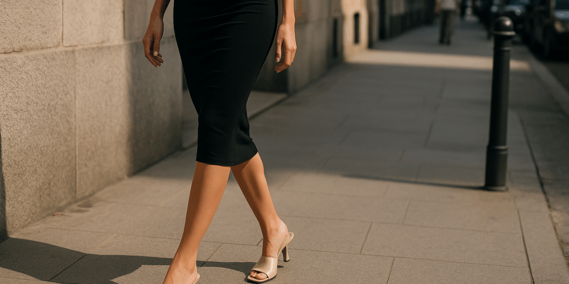 Falda lápiz y zapatos peep toe, Victoria Beckham defiende los años 90 con elegancia