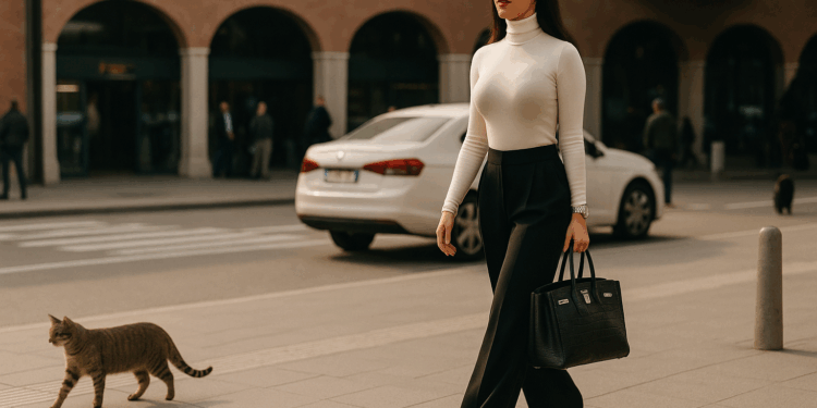 Georgina Rodríguez luce elegante con pantalones fluidos y zapatos pumps en el aeropuerto de Venecia