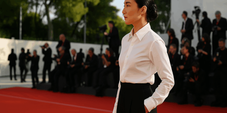 Greta Lee Channels Katherine Hepburn For Her First Venice Film Festival