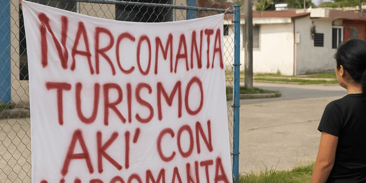Los “malos” dejaron una narcomanta en la empresas de viajes “Turismo Aki” que se localiza en la colonia Villas del Sur en Coatzacoalcos, a un costado de la central de autobuses de segunda clase. Los delincuentes quieren cobrar cuota