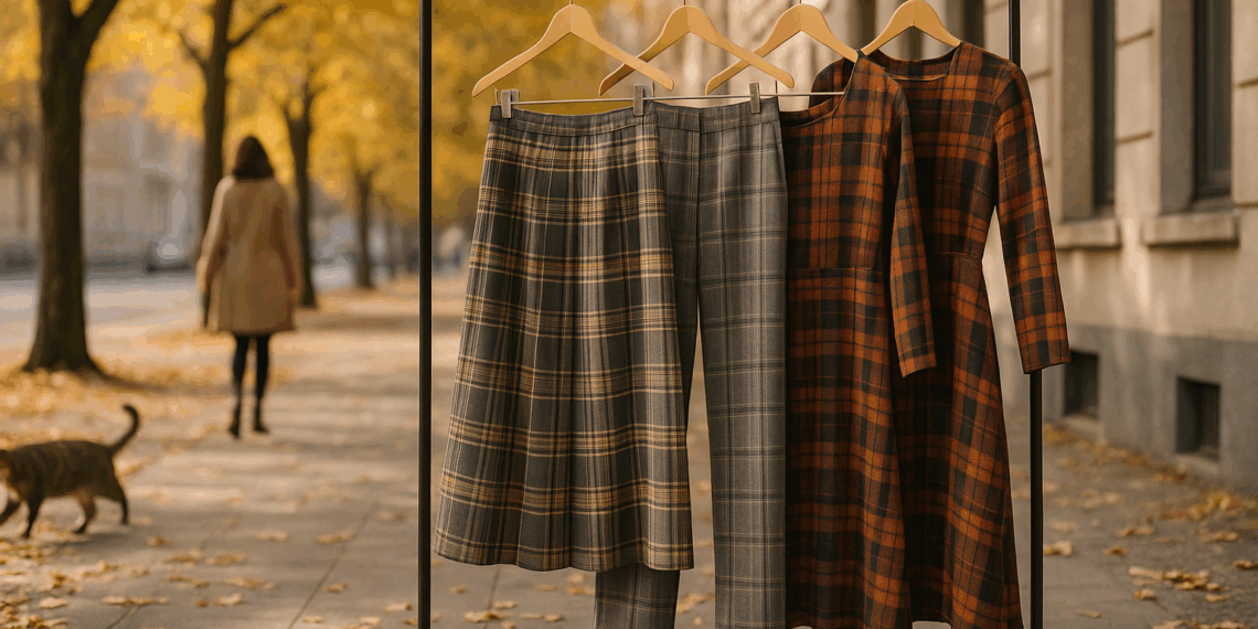 Cómo llevar faldas, pantalones y vestidos de cuadros en otoño 2025