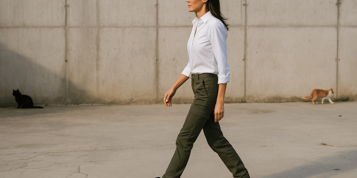 La reina Letizia no teme llevar botas de obrero con pantalones verde y la infaltable camisa blanca