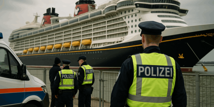 La policía asaltará el nuevo crucero gigante de Disney mientras trabaja en Alemania unos días después del lanzamiento del barco