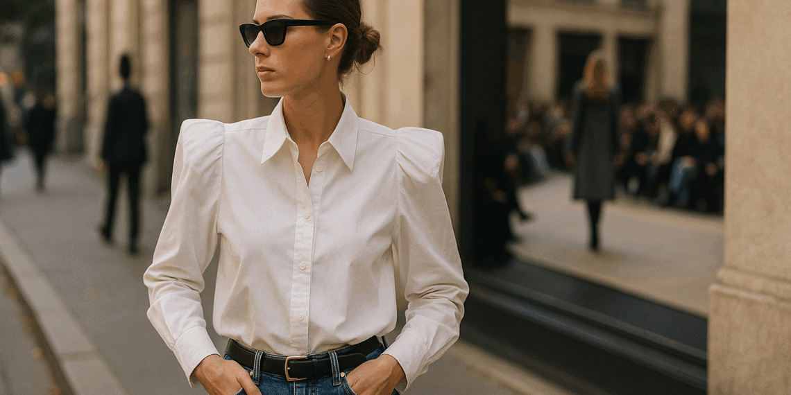 Las camisas con hombreras de los 80 están de regreso y así se llevan de acuerdo a las pasarelas de Otoño-Invierno 2025