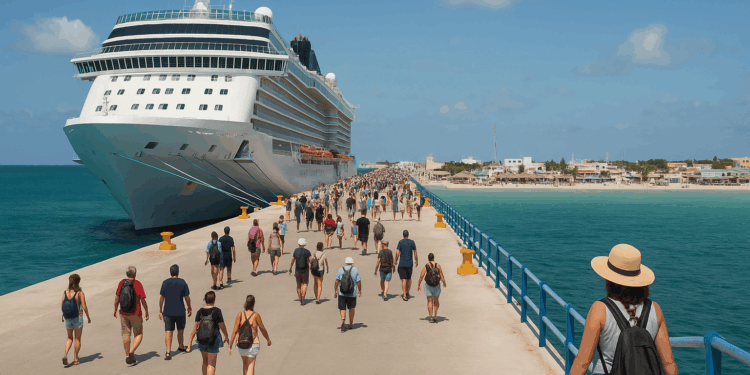Arribo de crucero fortalece actividad turística en el puerto de Progreso