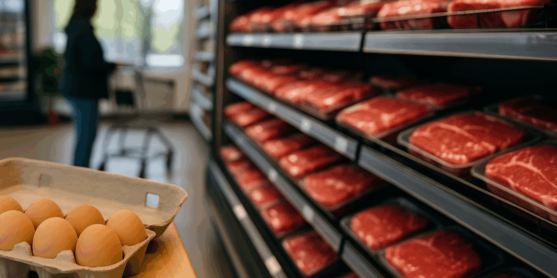 Precios récord de carne de res recuerdan a los compradores la costosa escasez de huevos