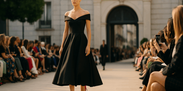 Michelle Salas llevó en el desfile de Carolina Herrera en Madrid los zapatos pump rojos y el vestido elegante que TODAS quieren tener