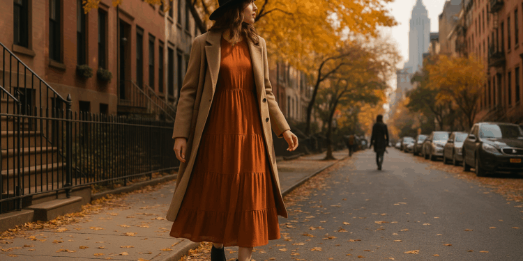 Vestidos del street style de Nueva York para llevar en otoño en 2025 y ser la más elegante