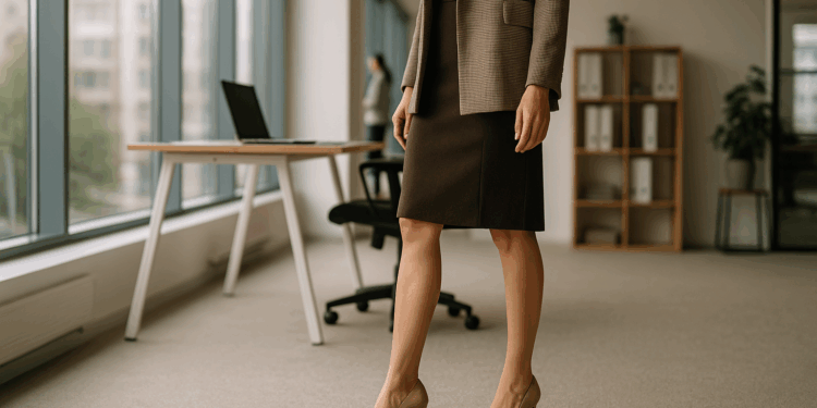 Ideas de outfits para lucir zapatos pumps en la oficina en lugar de sandalias en otoño 2025