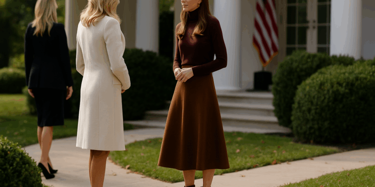 Botas de ante café y falda midi a juego, el look otoñal de Kate Middleton para reunirse con Melania Trump