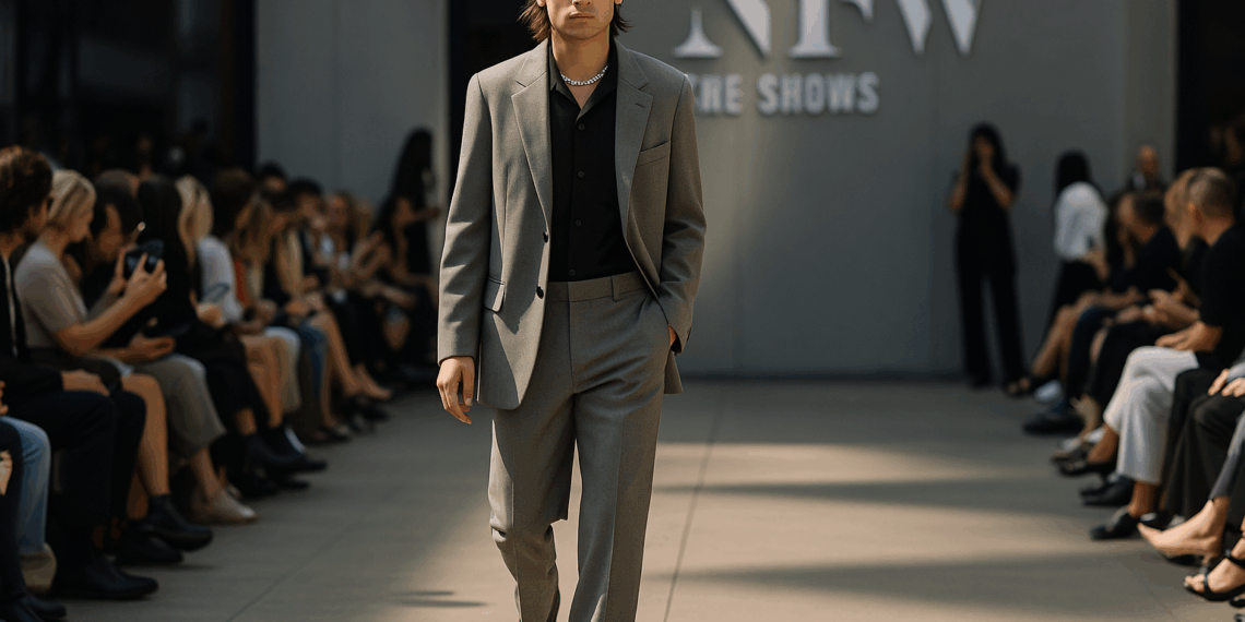 Peso Pluma triunfó con pantalones sastre y botines en la Semana de la Moda de Nueva York de Primavera-Verano 2026