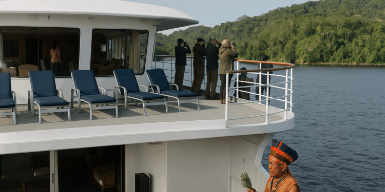 antes de embarcar, los servicios a bordo, las excursiones para ver fauna y la visita a un chamán