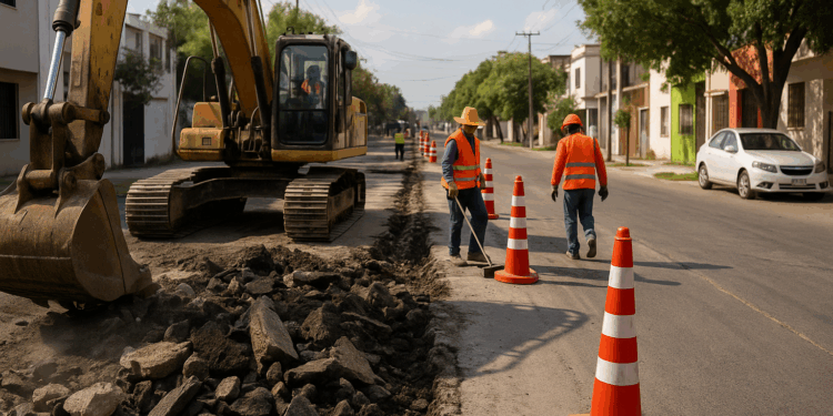 Reparan calles en 300 y Jalisco
