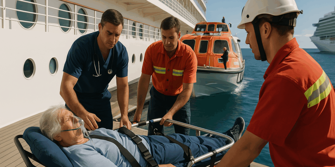 Así fue el rescate de adulta mayor tras ataque cardíaco en mar abierto: iba en un crucero
