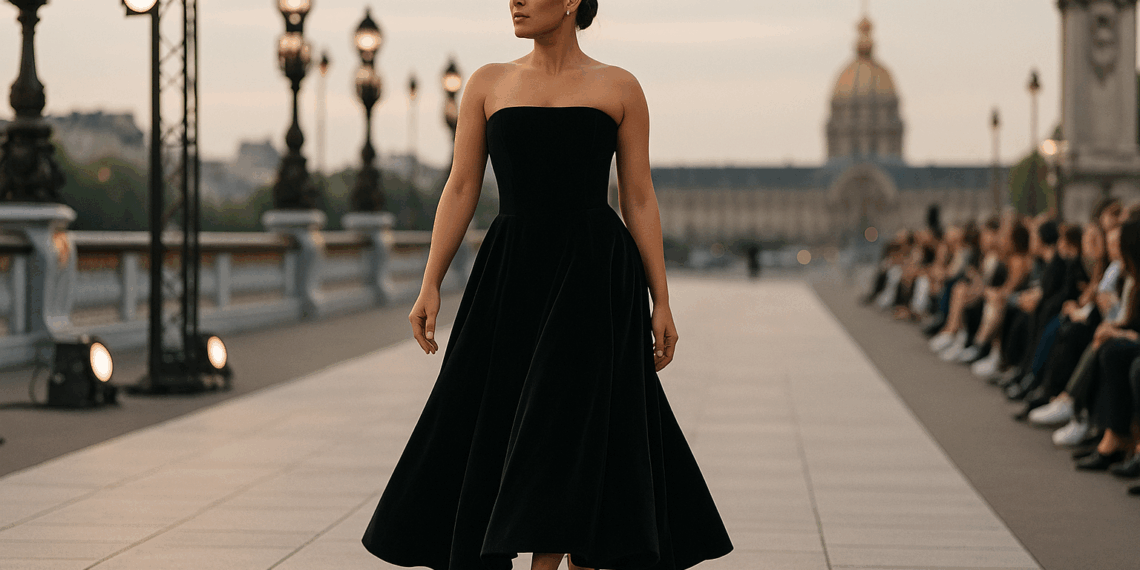 Samadhi Zendejas deslumbra en el desfile de L'Oréal Paris con un vestido de noche y sandalias de tacón