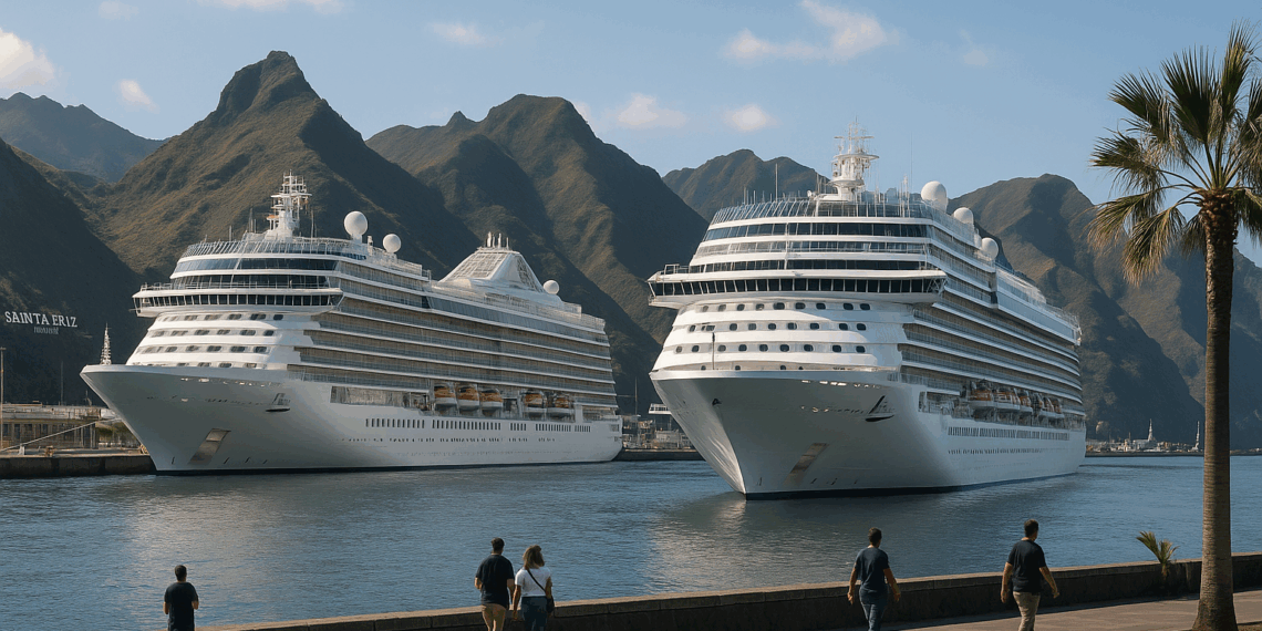 Cruceros en el Puerto de Satna Cruz de Tenerife.