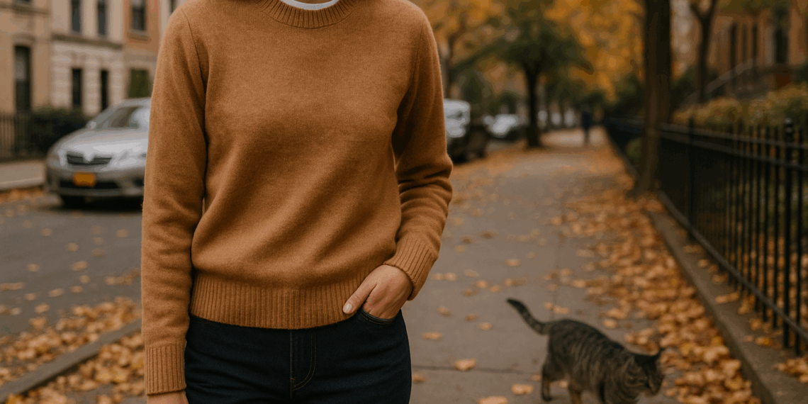 Cambia tu camiseta blanca por una blusa de punto para lucir más elegante en otoño 2025