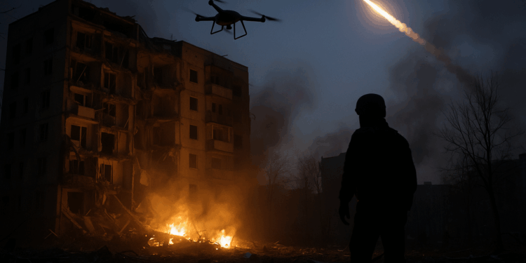 Ucrania acusa a Rusia de "un ataque combinado" con más de 500 drones y 25 misiles de crucero