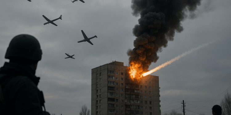 Ucrania acusa a Rusia de "un ataque combinado" con más de 500 drones y 25 misiles de crucero