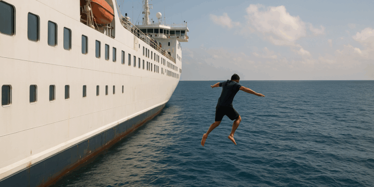 Un hombre saltó de un crucero para evitar pagar deuda en el casino